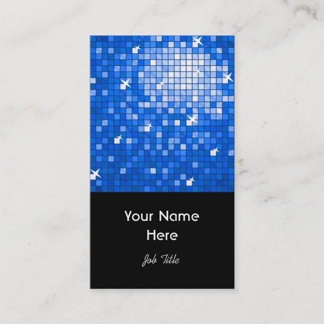 Carreaux Disco bleu foncé carte de visite noir por (Devant)