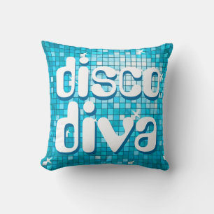 Carreaux Disco Blue 'disco diva' lancer oreiller