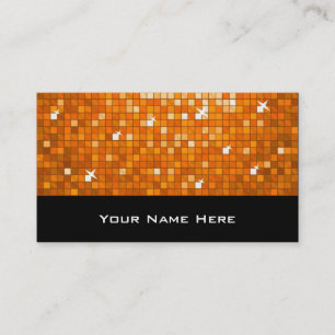 Carreaux Disco Orange carte de visite noir
