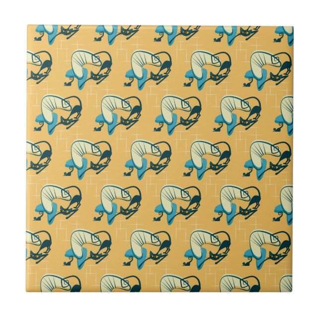 Carreaux en céramique atomique du milieu du siècle (Devant)