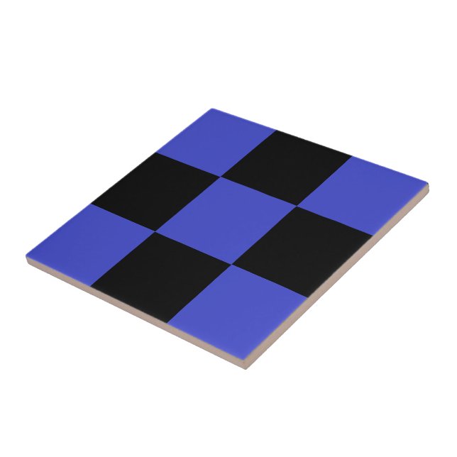 Carreaux en céramique Black Blue Check (Côté)