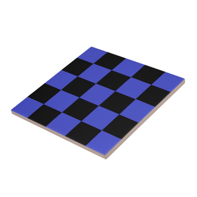 Carreaux en céramique Black Blue Check (Côté)