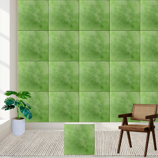 Carreaux en céramique d'aquarelle verte (Green Watercolor Ceramic Tile)