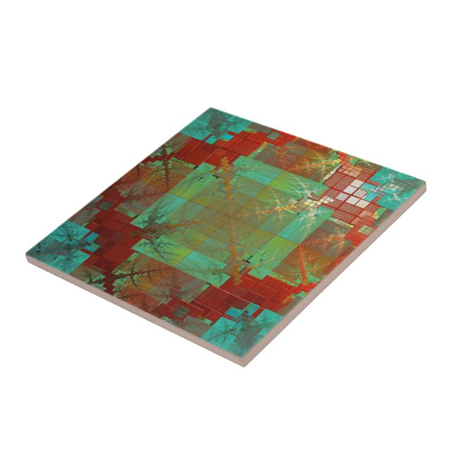 Carreaux en céramique de fusion chromatique rouge  (Côté)