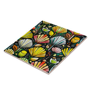 Carreaux en céramique design plante