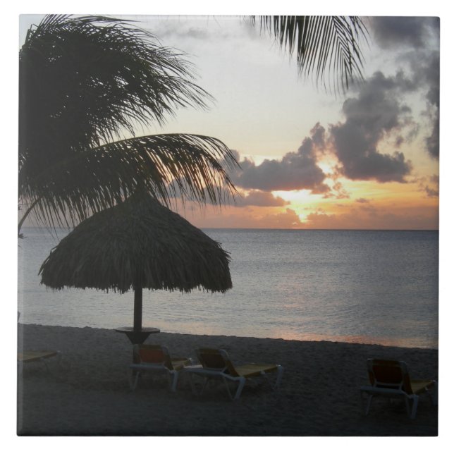 Carreaux en céramique du coucher de soleil Bonaire (Devant)