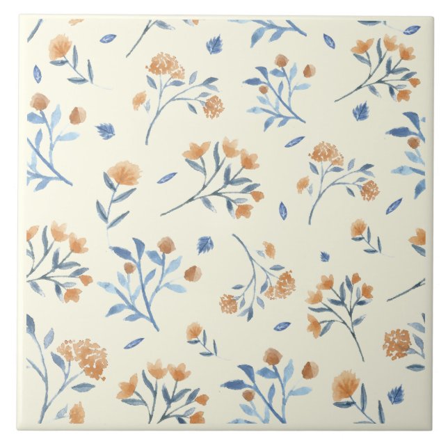 Carreaux en céramique Fleur sauvage Jaune Moderne (Devant)