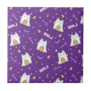 Carreaux en céramique Halloween Cat Ghost