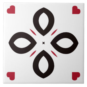 Carreaux en céramique - Motif rouge et noir en bla