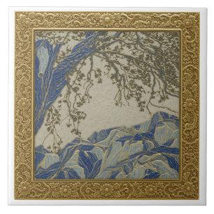Carreaux en céramique Or Argent + Lapis Alpes fran