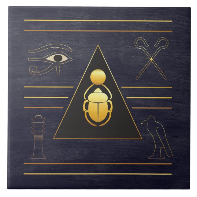 Carreaux en céramique or égyptien Scarab (Devant)