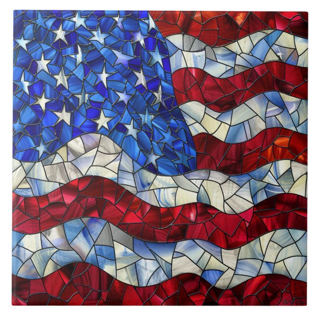 Carreaux en céramique pour Drapeau américain (Devant)