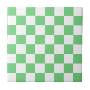 Carreaux en céramique Retro Green À damiers Motif