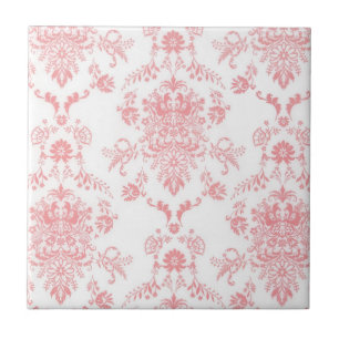 Carreaux en céramique rose Damas
