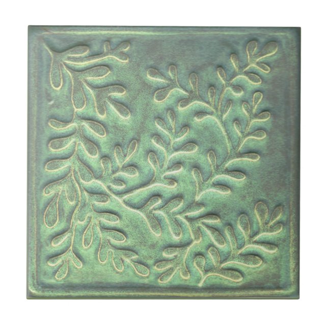 Carreaux en céramique verte Faux indigo (Devant)