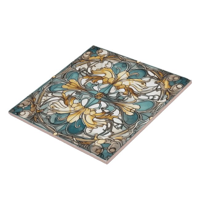 Carreaux floraux de l'Indigo Azulejo (Côté)