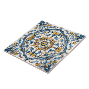 Carreaux floraux peints à la main colorés