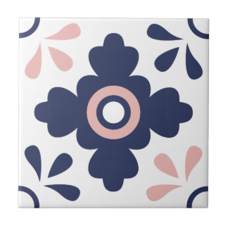 Carreaux géométriques bleus et roses