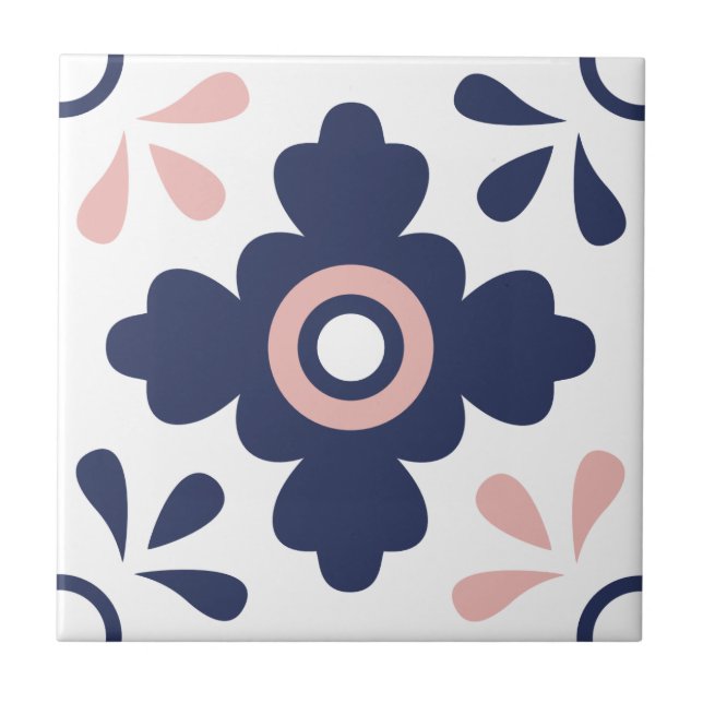 Carreaux géométriques bleus et roses (Devant)