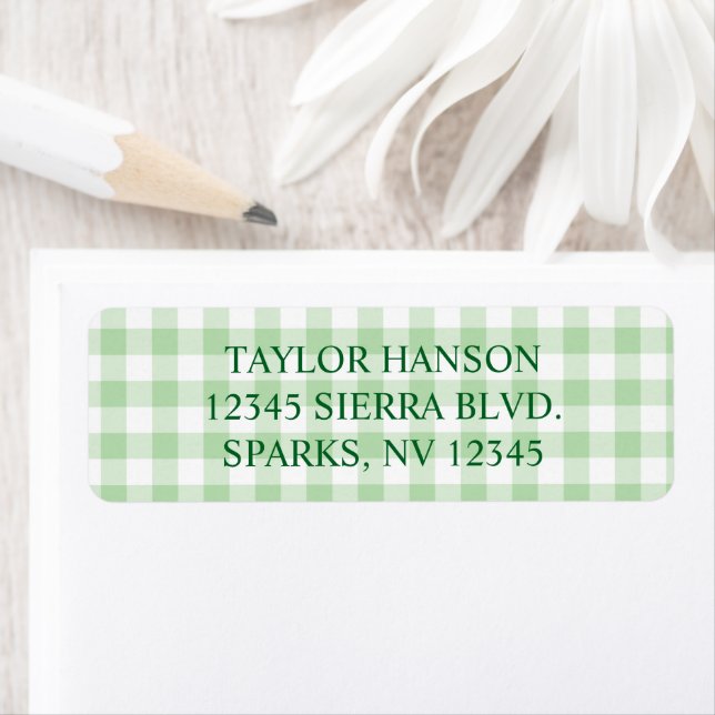 Carreaux Gingham Vert Clair (En situation)