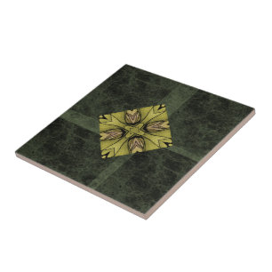 Carreaux Kaleidoscope vert olive