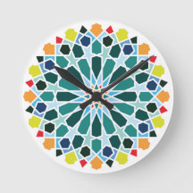Carreaux marocains colorés Horloge murale