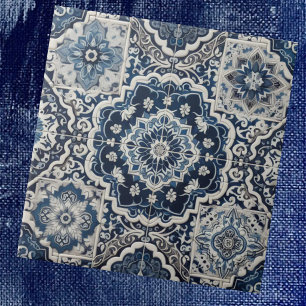 Carreaux marocains méditerranéens bleu et blanc