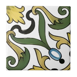 carreaux motifs de fleurs jaunes mayas