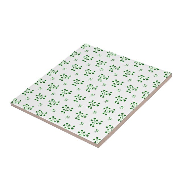 Carreaux Motifs Shamrocks verts (Côté)