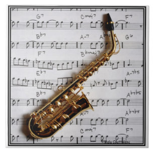 Carreaux personnalisables de musique saxophone