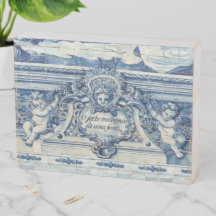 Carreaux portugais bleus avec deux anges