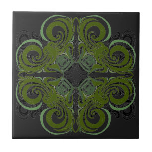 Carreaux rétro verts et graphites
