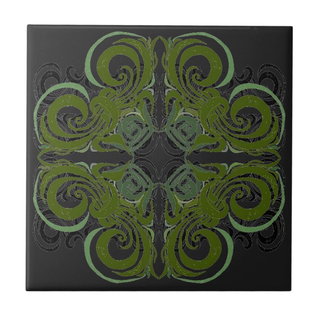 Carreaux rétro verts et graphites (Devant)