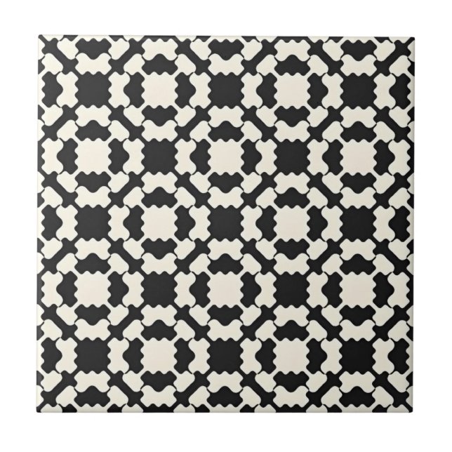 carreaux rhombus noirs et blancs grecs (Devant)