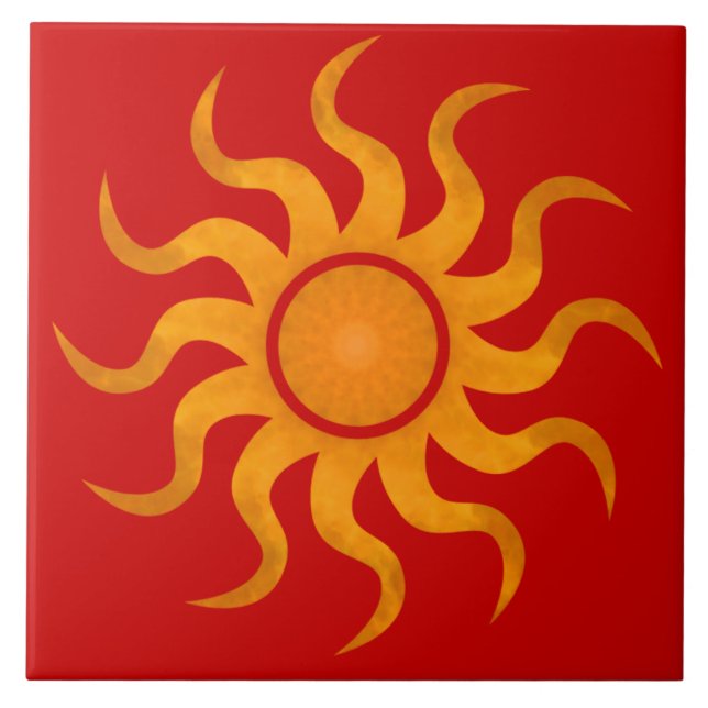 Carreaux rouges épicés au soleil - Grande (Devant)