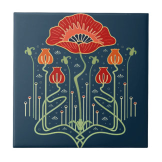 carreaux suédois fleurs bleues oranges