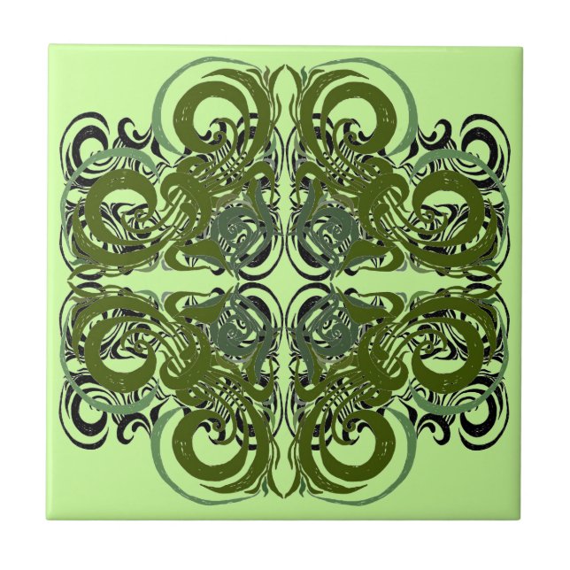 Carreaux verts et noirs rétro (Devant)