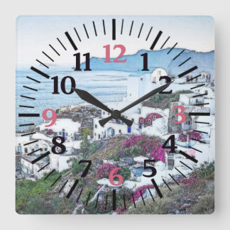 Carrée Belle Santorin, horloge Grèce