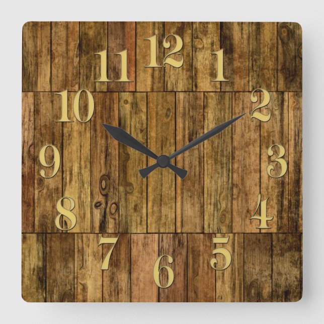 Carrée Bois Bois Panneau de bois, Effet Horloge (Recto)