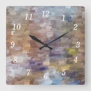 Carrée Brick Abstrait Automne Automne Horloge