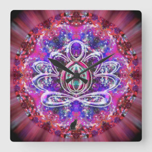 Carrée Brilliance Zen Lotus Horloge
