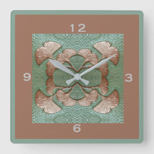 Carrée Carré Gingko Mur horloge
