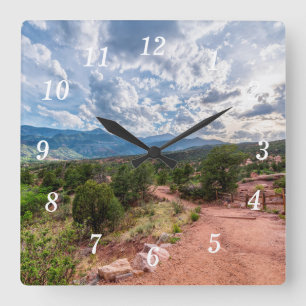 Carrée Colorado Pikes Peak Soirée Randonnée Mur Horloge