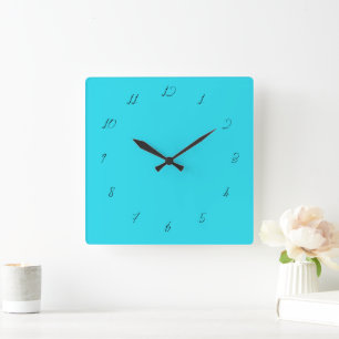 Carrée Créez votre propre horloge Turquoise Couleurs et p