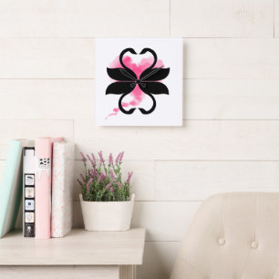 Carrée Cygnes Nuage Love Horloge en Acrylique