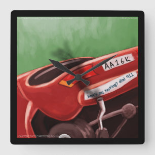 Carrée Dont Texte & Lecteur Drôle Rick London Horloge mur