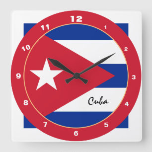 Carrée Drapeau cubain & Cuba tendance mode / horloge desi
