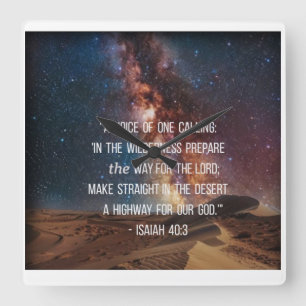 Carrée Écriture Isaiah Verset Horloge