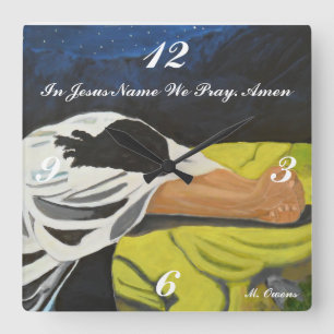 Carrée En Jésus Nom Nous Prions Carré Horloge