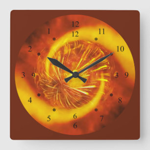 Carrée Fire Diamond V2 ~ Horloge horaire ~
